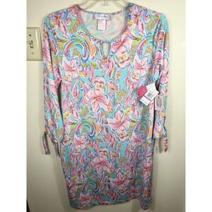 Stella Parker Bayou Blooms UPF 50 Sun Protection Dress Small Outdoor Resort